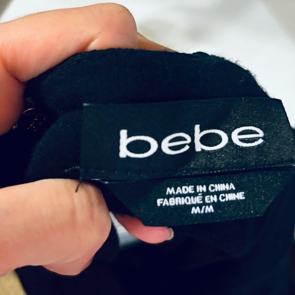 Bebe Black Sleeveless V-Neck Bodysuit Top - Picture 9 of 11
